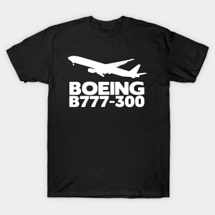 Boeing B777-300 Silhouette Print (White) T-Shirt